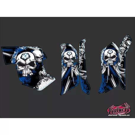 Karosszéria védő dekor matrica készlet Quad YAMAHA Trash Fekete/Kék Széria