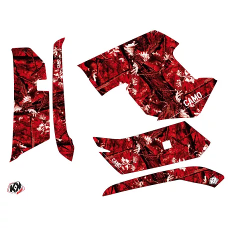Karosszéria védő dekor matrica készlet Quad YAMAHA Camo Piros Széria