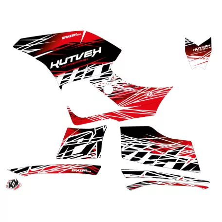 Karosszéria védő dekor matrica készlet Quad YAMAHA Eraser Piros/Fehér Széria