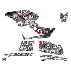   Karosszéria védő dekor matrica készlet Quad YAMAHA Freegun eyed Piros Széria