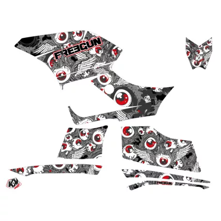 Karosszéria védő dekor matrica készlet Quad YAMAHA Freegun eyed Piros Széria
