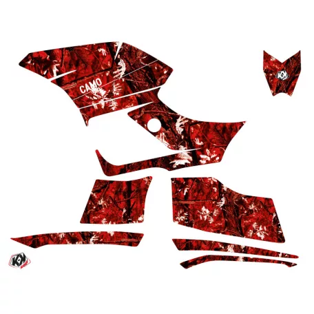 Karosszéria védő dekor matrica készlet Quad YAMAHA Camo Piros Széria