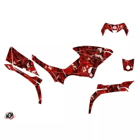 Karosszéria védő dekor matrica készlet Quad YAMAHA Camo Piros Széria