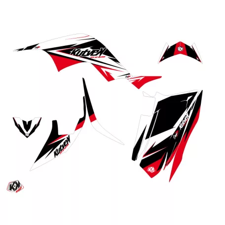 Karosszéria védő dekor matrica készlet Quad YAMAHA Stage Fekete/Piros Széria