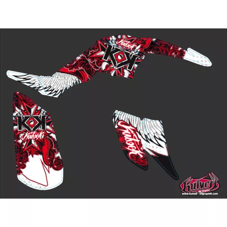 Karosszéria védő dekor matrica készlet Quad YAMAHA Demon Piros Széria