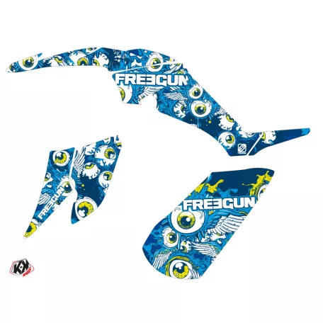 Karosszéria védő dekor matrica készlet Quad YAMAHA Freegun eyed Kék Széria
