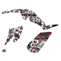   Karosszéria védő dekor matrica készlet Quad YAMAHA Freegun eyed Piros Széria