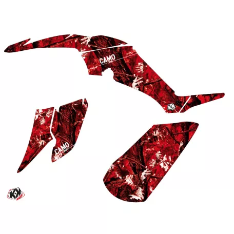 Karosszéria védő dekor matrica készlet Quad YAMAHA Camo Piros Széria