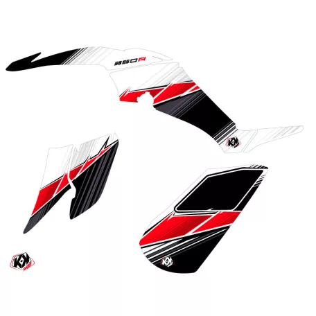 Karosszéria védő dekor matrica készlet Quad YAMAHA Stripe Piros Széria