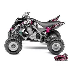   Karosszéria védő dekor matrica készlet Quad YAMAHA Trash Fekete/Rózsaszín Széria