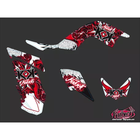 Karosszéria védő dekor matrica készlet Quad YAMAHA Demon Piros Széria