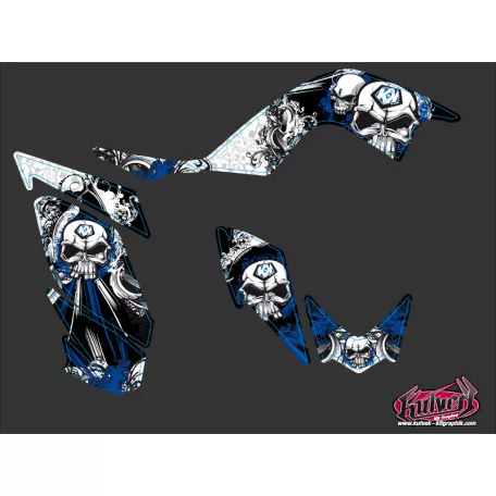 Karosszéria védő dekor matrica készlet Quad YAMAHA Trash Fekete/Kék Széria