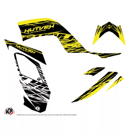 Karosszéria védő dekor matrica készlet Quad YAMAHA Eraser fluo Sárga Széria