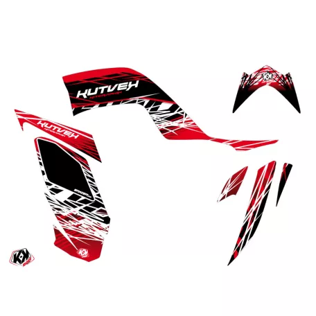 Karosszéria védő dekor matrica készlet Quad YAMAHA Eraser Piros/Fehér Széria