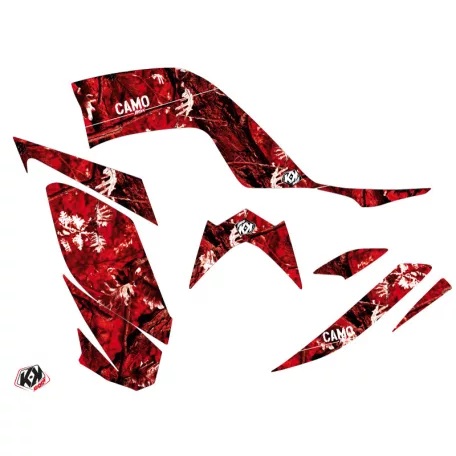 Karosszéria védő dekor matrica készlet Quad YAMAHA Camo Piros Széria