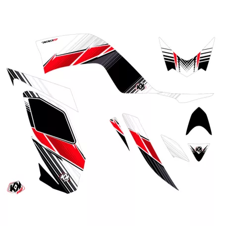 Karosszéria védő dekor matrica készlet Quad YAMAHA Stripe Piros Széria
