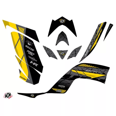 Karosszéria védő dekor matrica készlet Quad YAMAHA Kaiman Fekete/Sárga Széria