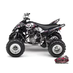   Karosszéria védő dekor matrica készlet Quad YAMAHA Trash Fekete/Rózsaszín Széria