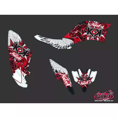 Karosszéria védő dekor matrica készlet Quad YAMAHA Demon Piros Széria