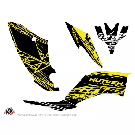 Karosszéria védő dekor matrica készlet Quad YAMAHA Eraser fluo Sárga Széria