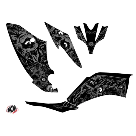 Karosszéria védő dekor matrica készlet Quad YAMAHA Zombies dark Fekete Széria