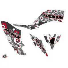   Karosszéria védő dekor matrica készlet Quad YAMAHA Freegun eyed Piros Széria