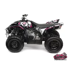   Karosszéria védő dekor matrica készlet Quad YAMAHA Trash Fekete/Rózsaszín Széria