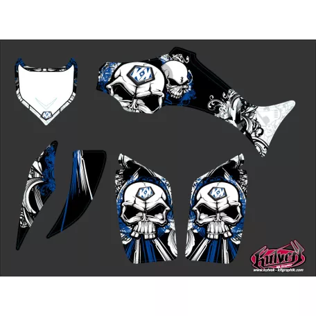 Karosszéria védő dekor matrica készlet Quad YAMAHA Trash Fekete/Kék Széria