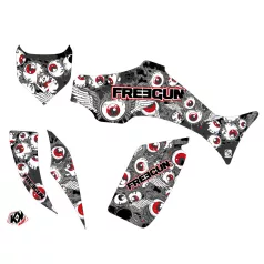   Karosszéria védő dekor matrica készlet Quad YAMAHA Freegun eyed Piros Széria