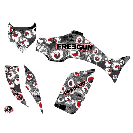 Karosszéria védő dekor matrica készlet Quad YAMAHA Freegun eyed Piros Széria