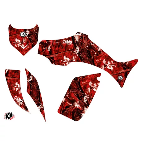 Karosszéria védő dekor matrica készlet Quad YAMAHA Camo Piros Széria