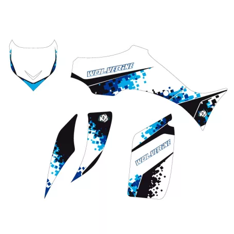 Karosszéria védő dekor matrica készlet Quad YAMAHA Hangtown Kék Széria