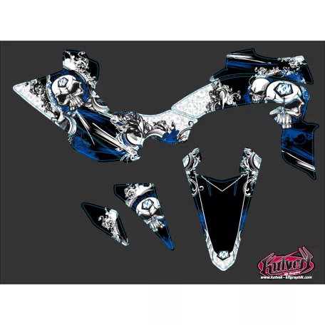 Karosszéria védő dekor matrica készlet Quad YAMAHA Trash Fekete/Kék Széria