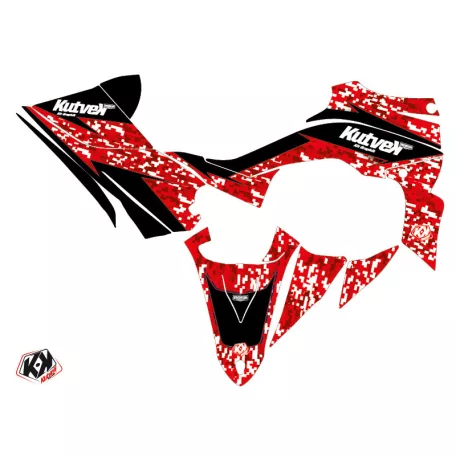Karosszéria védő dekor matrica készlet Quad YAMAHA Predator Piros Széria