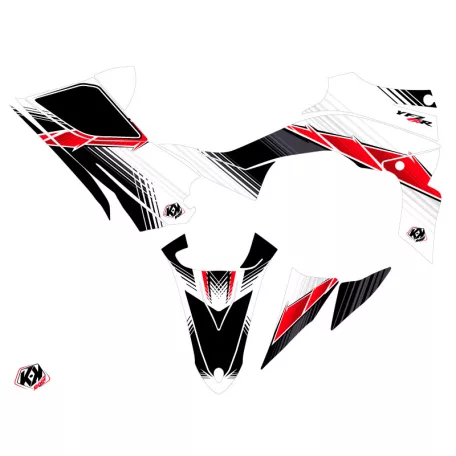 Karosszéria védő dekor matrica készlet Quad YAMAHA Stripe Piros Széria