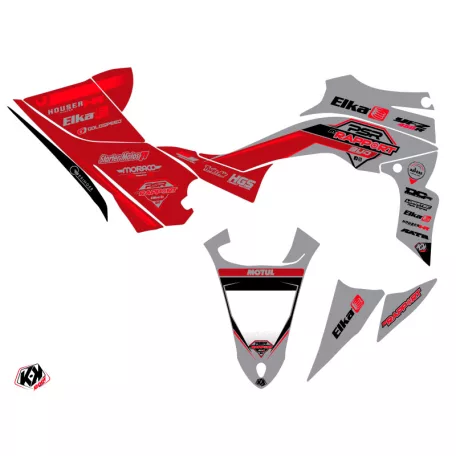 Karosszéria védő dekor matrica készlet Quad YAMAHA Replica by rapport k20 Szürke/Piros Széria