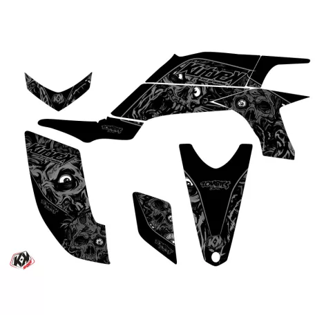Karosszéria védő dekor matrica készlet Quad YAMAHA Zombies dark Fekete Széria