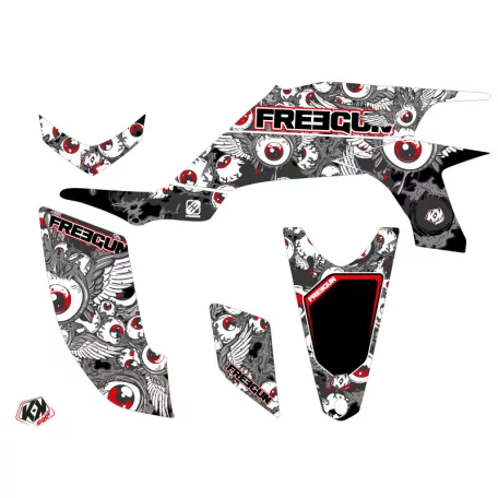 Karosszéria védő dekor matrica készlet Quad YAMAHA Freegun eyed Piros Széria