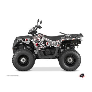   Karosszéria védő dekor matrica készlet Quad POLARIS Freegun eyed Szürke/Piros Széria