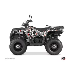   Karosszéria védő dekor matrica készlet Quad POLARIS Freegun eyed Szürke/Piros Széria