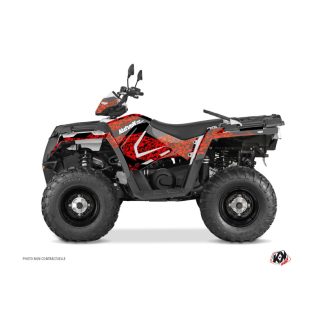   Karosszéria védő dekor matrica készlet Quad POLARIS Predator Piros/Fekete Széria