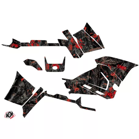 Karosszéria védő dekor matrica készlet Quad POLARIS Camo Fekete/Piros Széria