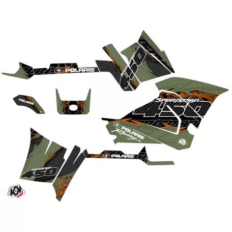 Karosszéria védő dekor matrica készlet Quad POLARIS Action Zöld Széria