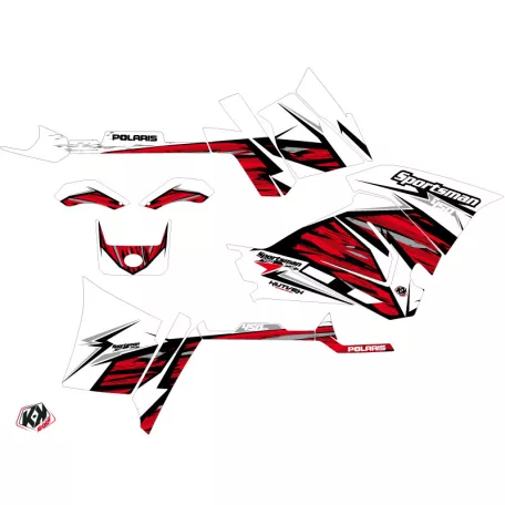 Karosszéria védő dekor matrica készlet Quad POLARIS Jungle Piros Széria