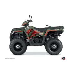   Karosszéria védő dekor matrica készlet Quad POLARIS Jungle Zöld/Piros Széria