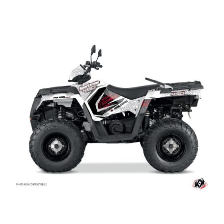 Karosszéria védő dekor matrica készlet Quad POLARIS Rock Fehér Széria
