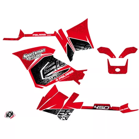 Karosszéria védő dekor matrica készlet Quad POLARIS Rock Piros Széria