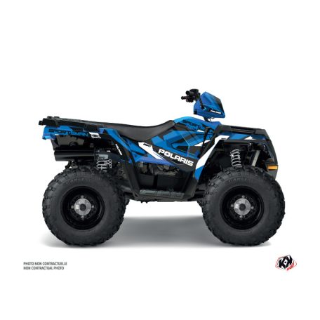 Karosszéria védő dekor matrica készlet Quad POLARIS Hidden Kék/Fehér Széria