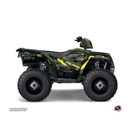 Karosszéria védő dekor matrica készlet Quad POLARIS Hidden Zöld/Sárga Széria