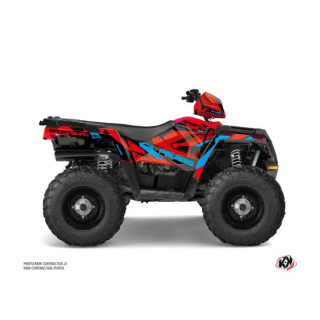 Karosszéria védő dekor matrica készlet Quad POLARIS Hidden Piros/Kék Széria